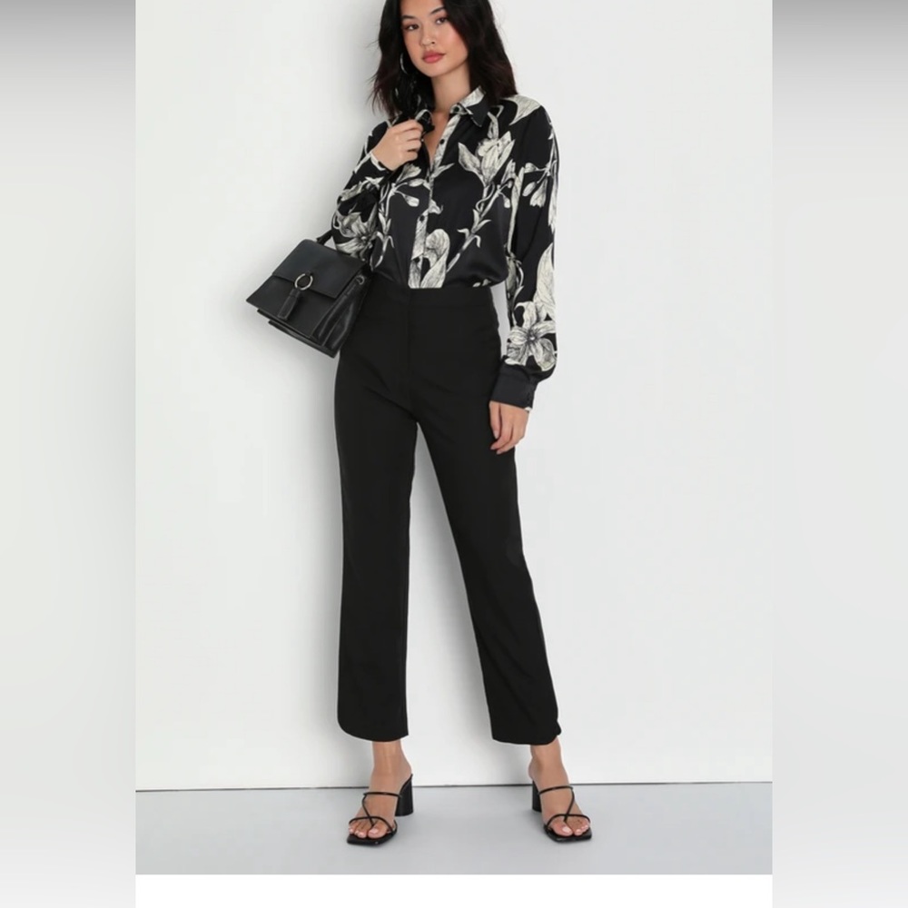 Lulus Everyday Success Black Straight Leg
